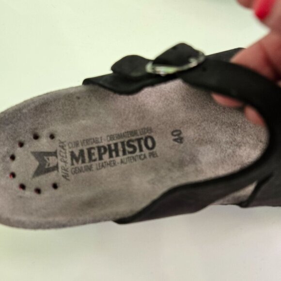 Mephisto Hannel Black Suede Comfort Support Sandals Size 40/10 - Picture 7 of 8